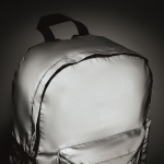 Polyester reflective corporate backpack, 190T, 15” matt silver colour photographic view