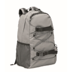 Padded reflective polyester backpack, 15” matt silver colour