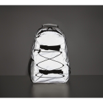 Padded reflective polyester backpack, 15” matt silver colour photographic view