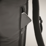 Reflective and water-repellent backpack made from polyester black colour seventh photographic view