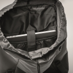 Reflective and water-repellent backpack made from polyester black colour photographic view