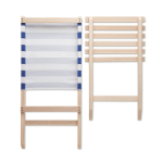 Folding wooden beach chair in a pack of 2 blue colour