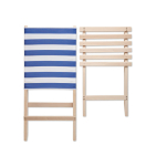 Folding wooden beach chair in a pack of 2 blue colour