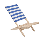 Folding wooden beach chair in a pack of 2 blue colour