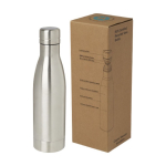 Recycled stainless steel thermal bottle, 500 ml silver colour