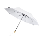 Manual foldable umbrella made from recycled polyester, 8 panels, Ø96 white colour