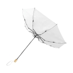 Manual foldable umbrella made from recycled polyester, 8 panels, Ø96 white colour