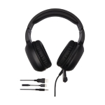 Premium sound gaming headphones with cable and microphone black colour