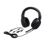 Premium sound gaming headphones with cable and microphone black colour