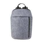 Recycled felt insulated backpack with front pocket grey colour