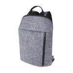 Recycled felt insulated backpack with front pocket grey colour