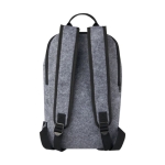 Recycled felt insulated backpack with front pocket grey colour