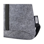 Recycled felt insulated backpack with front pocket grey colour