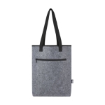 Recycled felt thermal shopping bag with velcro closure grey colour