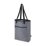 Recycled felt thermal shopping bag with velcro closure grey colour