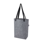 Recycled felt shopping bag with wide base grey colour