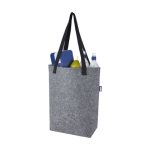 Recycled felt shopping bag with wide base grey colour