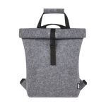 Roll-top recycled felt backpack with various straps grey colour