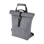 Roll-top recycled felt backpack with various straps grey colour