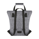 Roll-top recycled felt backpack with various straps grey colour