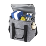 Recycled GRS thermal felt bag with exterior pockets grey colour