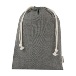 Large recycled cotton GRS bag with drawstring closure, 150 g/m² black colour