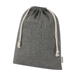 Large recycled cotton GRS bag with drawstring closure, 150 g/m² black colour