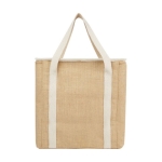 Large jute insulated bag with front pocket, 300 g/m² natural colour