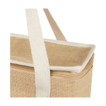 Large jute insulated bag with front pocket, 300 g/m² natural colour