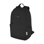 Anti-theft recycled material backpack for laptops with pockets, 15.6'' black colour