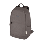 Anti-theft recycled material backpack for laptops with pockets, 15.6'' grey colour