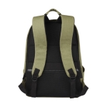 Anti-theft recycled material backpack for laptops with pockets, 15.6'' green colour