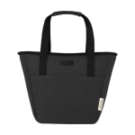 Insulated bag made of recycled material with comfortable handles black colour