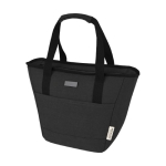 Insulated bag made of recycled material with comfortable handles black colour