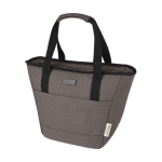 Insulated bag made of recycled material with comfortable handles grey colour