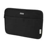 Recycled cotton GRS laptop sleeve with matte metal plate, 14'' black colour