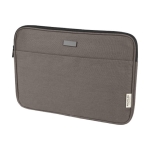 Recycled cotton GRS laptop sleeve with matte metal plate, 14'' grey colour