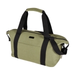 Recycled cotton sports bag with trolley strap green colour