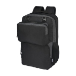 Recycled polyester laptop backpack with detachable waist bag, 15'' black colour