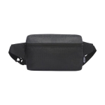 Waterproof recycled polyester waist bag with interior pocket black colour