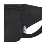 Waterproof recycled polyester waist bag with interior pocket black colour