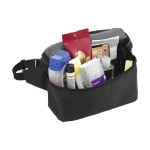 Waterproof recycled polyester waist bag with interior pocket black colour