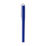 Recycled plastic pen with black gel ink royal blue colour