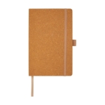 Recycled leather notebook with pen holder, A5 lined natural colour