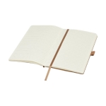 Recycled leather notebook with pen holder, A5 lined natural colour