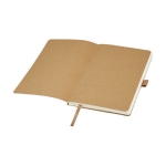 Recycled leather notebook with pen holder, A5 lined natural colour