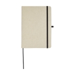 Organic cotton notebook with hardcover, B6 lined natural colour