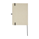 Organic cotton notebook with hardcover, B6 lined natural colour