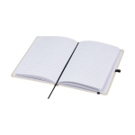 Organic cotton notebook with hardcover, B6 lined natural colour