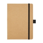 Recycled paper notebook with pen holder, A5 lined black colour